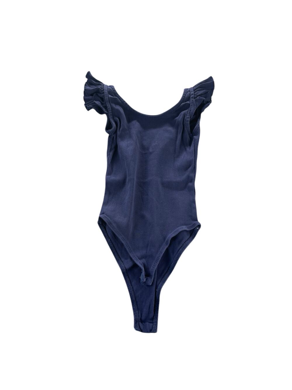 GB Fashion Navy Blue Sleeveless Ruffled One-Piece Bodysuit Youth Size 7